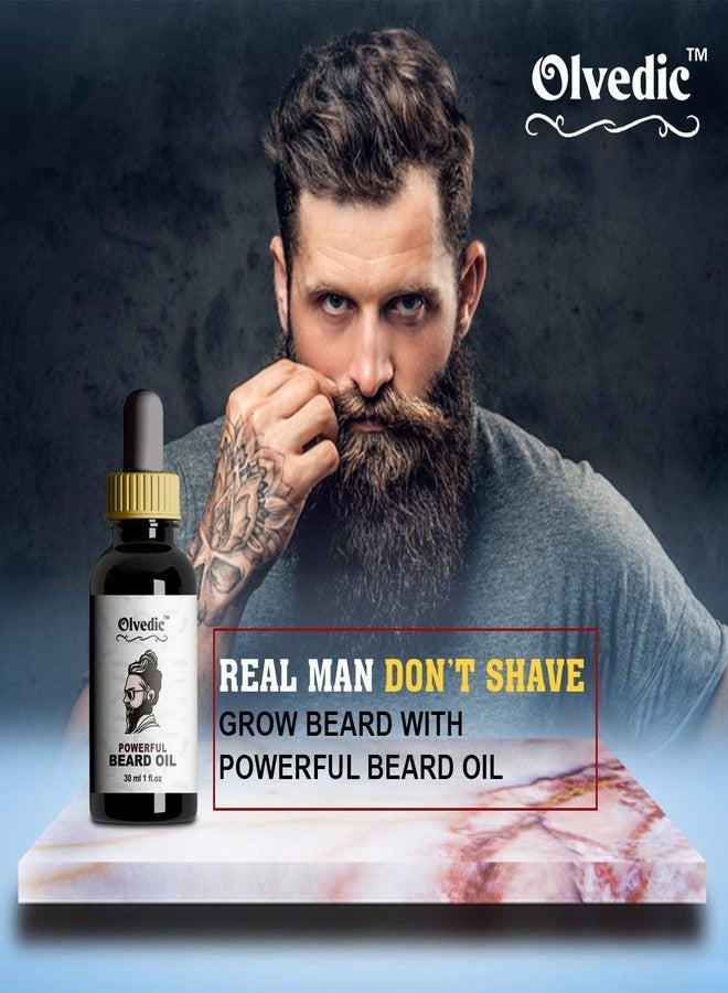 Olvedic Organic PowerFul & Moustache Beard Growth Oil-Pack of 3 (30 ml Each) - Image 5